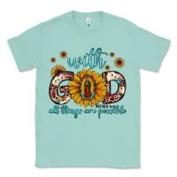 Seafoam with god all things are possible matthew 19 26 Classic Tee - JahusDesignShop