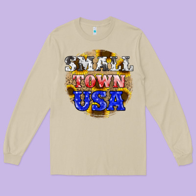 Small Town Usa Long Sleeve Tee Designed By Jahusdesignshop