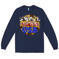 Navy small town usa Long Sleeve Tee - JahusDesignShop
