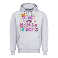 Heather Grey mama of the birthday princess Zipper Hoodie - NancyCooperArtShop