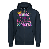 Navy mama of the birthday princess Zipper Hoodie - NancyCooperArtShop