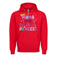 Red mama of the birthday princess Zipper Hoodie - NancyCooperArtShop