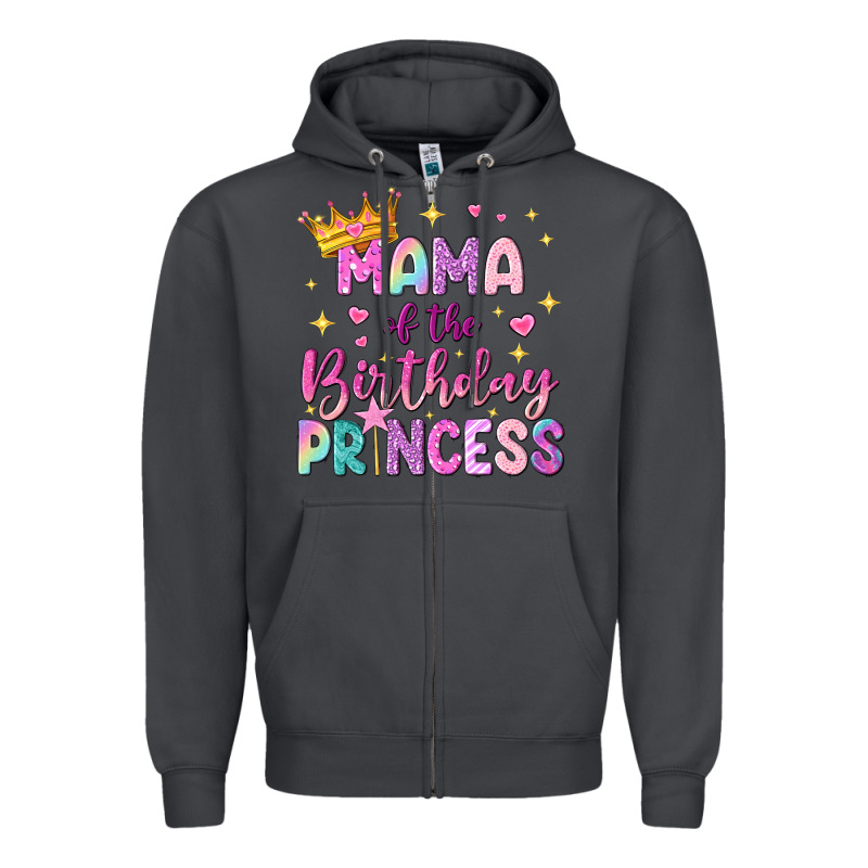 Mama Of The Birthday Princess Zipper Hoodie by NancyCooperArtShop | Teevron