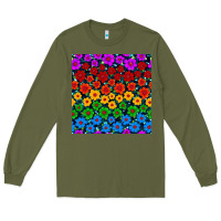 Army Green Pride lgbtq flowers seamless pattern Long Sleeve Tee - BundleAndBundleShop