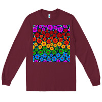 Burgundy Pride lgbtq flowers seamless pattern Long Sleeve Tee - BundleAndBundleShop