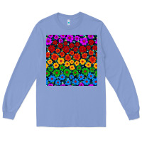 Colony Blue Pride lgbtq flowers seamless pattern Long Sleeve Tee - BundleAndBundleShop