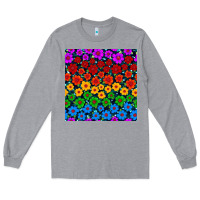 Heather Grey Pride lgbtq flowers seamless pattern Long Sleeve Tee - BundleAndBundleShop