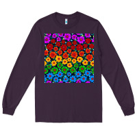 Plum Pride lgbtq flowers seamless pattern Long Sleeve Tee - BundleAndBundleShop