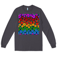 Smoke Pride lgbtq flowers seamless pattern Long Sleeve Tee - BundleAndBundleShop