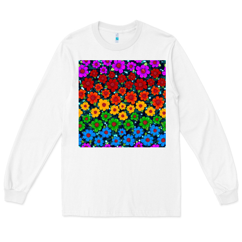 Pride Lgbtq Flowers Seamless Pattern Long Sleeve Tee by BundleAndBundleShop | Teevron