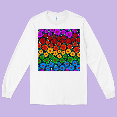Pride Lgbtq Flowers Seamless Pattern Long Sleeve Tee Designed By Bundleandbundleshop