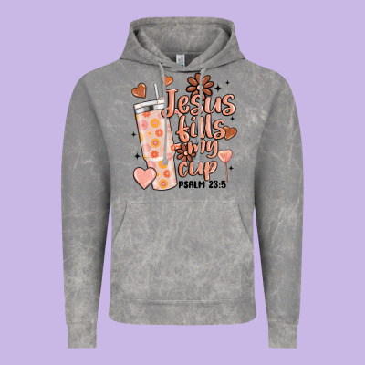 Valentine Jesus Fills My Cup Vintage Hoodie Designed By Maliassmallbusiness
