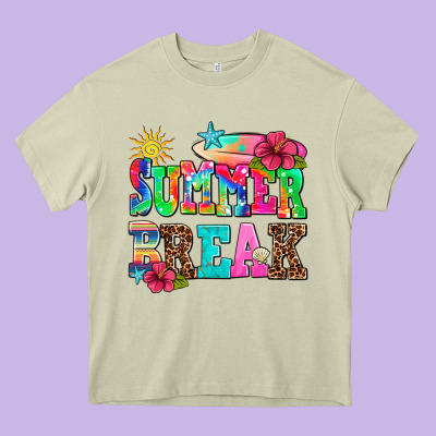 Summer Break Heavy Core Tee Designed By Adodesignshop