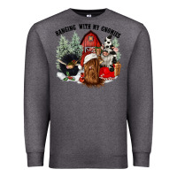Charcoal Heather hanging with my gnomies Premium Sweatshirt - CowGirlArtShop