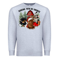 Heather Grey hanging with my gnomies Premium Sweatshirt - CowGirlArtShop