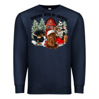 Navy hanging with my gnomies Premium Sweatshirt - CowGirlArtShop