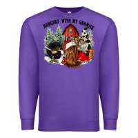 Purple hanging with my gnomies Premium Sweatshirt - CowGirlArtShop