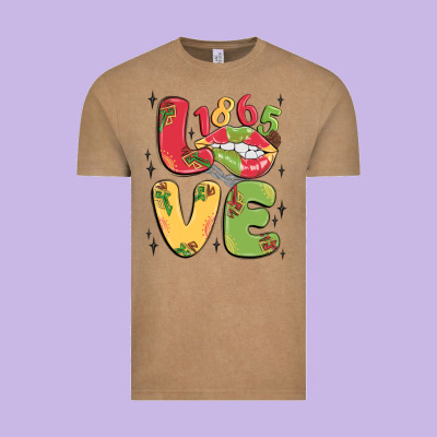 Love Juneteenth Lips Vintage Tee Designed By Maliassmallbusiness