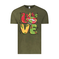 Vintage Olive love juneteenth lips Vintage Tee - MaliasSmallBusiness