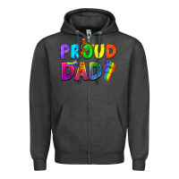 Charcoal Heather Proud Dad Zipper Hoodie - NancyCooperArtShop