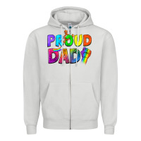 Dove Grey Proud Dad Zipper Hoodie - NancyCooperArtShop