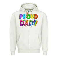 Oatmeal Heather Proud Dad Zipper Hoodie - NancyCooperArtShop