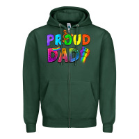 Sports Green Proud Dad Zipper Hoodie - NancyCooperArtShop