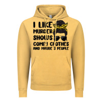 Vintage Mustard i like murder shows comfy clothes and maybe 3 peop Vintage Hoodie - MaliasSmallBusiness