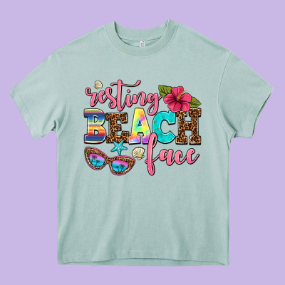 Resting Beach Face Heavy Core Tee Designed By Adodesignshop