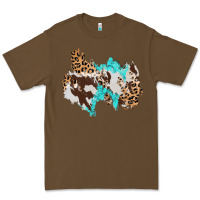 Cacao cowhide leopard turquoise patch Premium Tee - AdoDesignShop