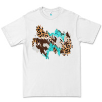White cowhide leopard turquoise patch Premium Tee - AdoDesignShop