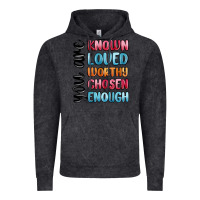 Vintage Black you are known loved worthy chosen enough Vintage Hoodie - MaliasSmallBusiness