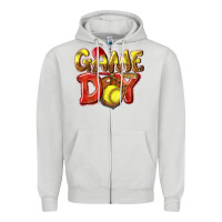 Dove Grey Game Day Softball Zipper Hoodie - NancyCooperArtShop