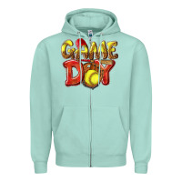 Seafoam Game Day Softball Zipper Hoodie - NancyCooperArtShop