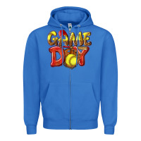True Royal Game Day Softball Zipper Hoodie - NancyCooperArtShop