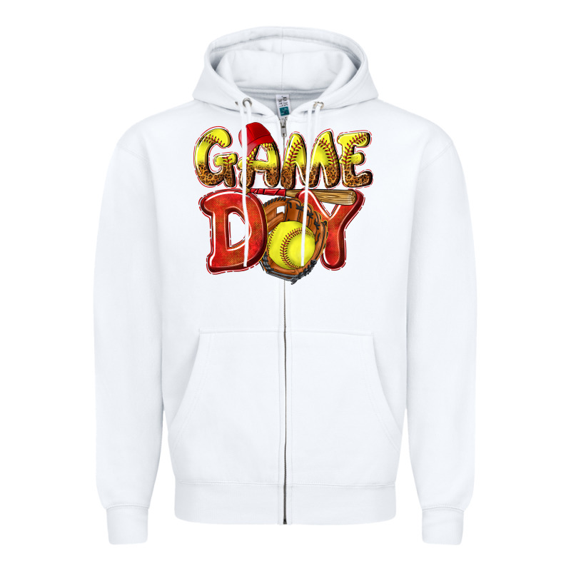 Game Day Softball Zipper Hoodie by NancyCooperArtShop | Teevron