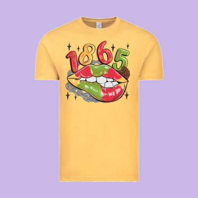 1865 Juneteenth Lips Vintage Tee Designed By Maliassmallbusiness