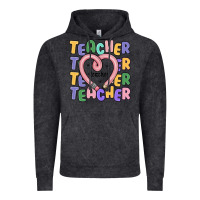 Vintage Black teacher and pencil heart Vintage Hoodie - MaliasSmallBusiness