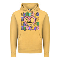Vintage Mustard teacher and pencil heart Vintage Hoodie - MaliasSmallBusiness