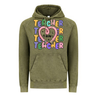 Vintage Olive teacher and pencil heart Vintage Hoodie - MaliasSmallBusiness