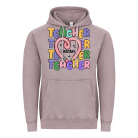 Vintage Zinc teacher and pencil heart Vintage Hoodie - MaliasSmallBusiness