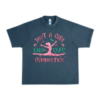 Midnight Navy just a girl who loves gymnastics Urban Heavy Tee - MaliasSmallBusiness