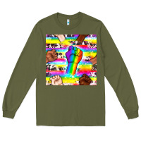 Army Green Pride lgbtq hands with cowhide seamless pattern Long Sleeve Tee - BundleAndBundleShop