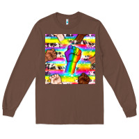 Chestnut Pride lgbtq hands with cowhide seamless pattern Long Sleeve Tee - BundleAndBundleShop