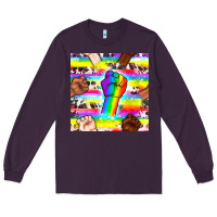 Plum Pride lgbtq hands with cowhide seamless pattern Long Sleeve Tee - BundleAndBundleShop