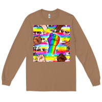 Toasted Coconut Pride lgbtq hands with cowhide seamless pattern Long Sleeve Tee - BundleAndBundleShop