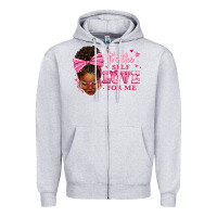 Heather Grey it's the self love for me afro woman Zipper Hoodie - texasbilliewilder