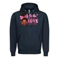 Navy it's the self love for me afro woman Zipper Hoodie - texasbilliewilder
