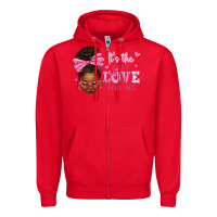 Red it's the self love for me afro woman Zipper Hoodie - texasbilliewilder