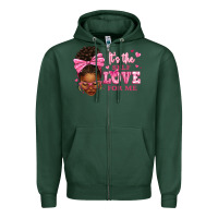 Sports Green it's the self love for me afro woman Zipper Hoodie - texasbilliewilder